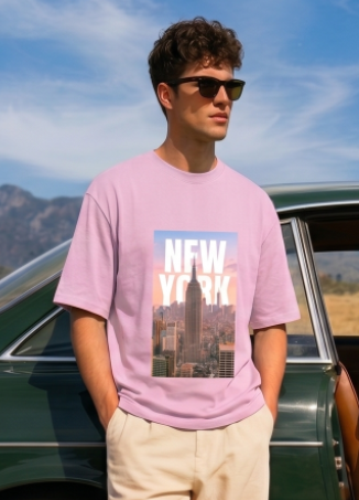 NYC Light Pink Oversized T-Shirt